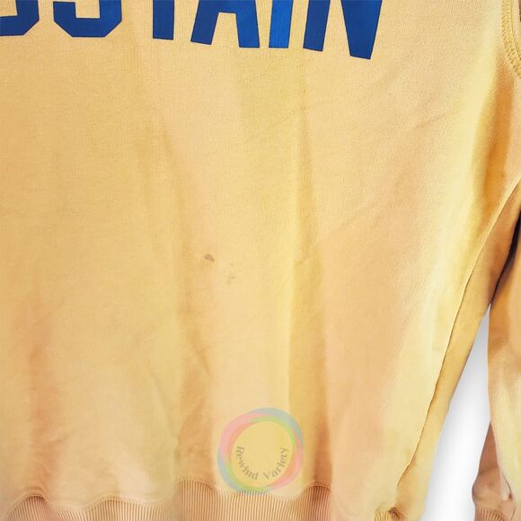 H&M LOGG Sweatshirt Mens Medium Yellow Blue SUSTAIN Graphic Cal Bears Team Color - Picture 8 of 10